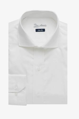 Dur ανδρικό classic πουκάμισο μονόχρωμο Slim Fit - 11000398 Λευκό